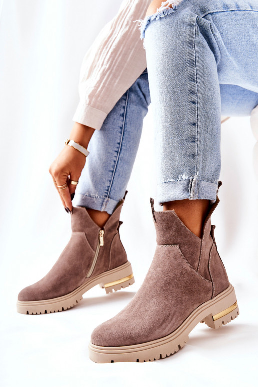 Vyhrievané čižmy v cappuccino farbe...