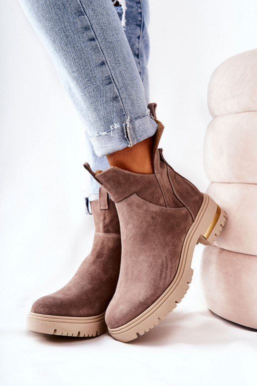 Vyhrievané čižmy v cappuccino farbe...