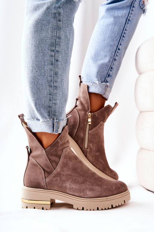 Vyhrievané čižmy v cappuccino farbe...