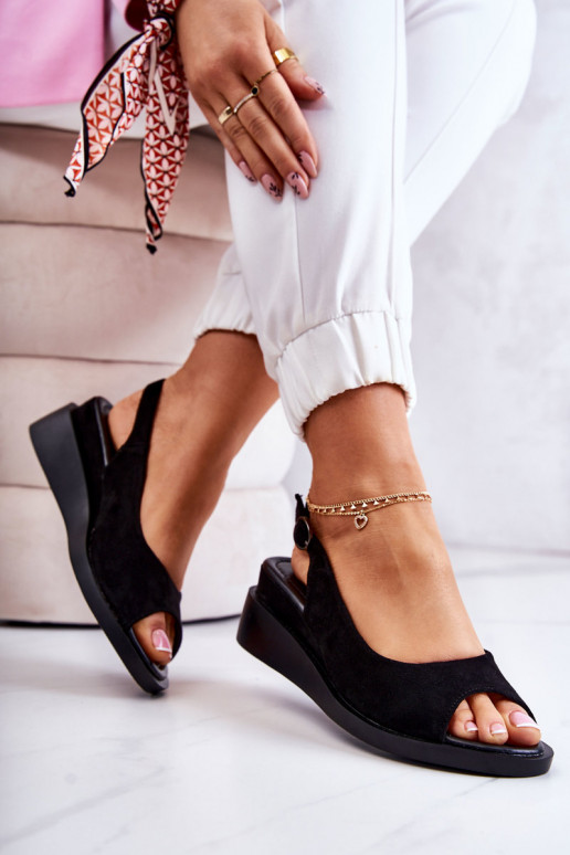 Semišové sandále Camille s prackami v...