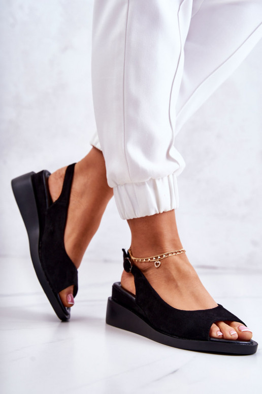 Semišové sandále Camille s prackami v...