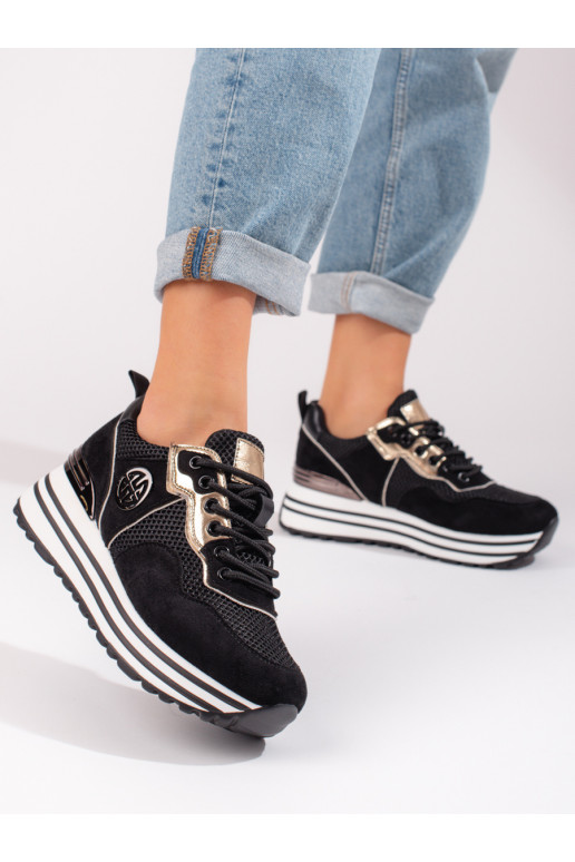 Dámske čierne šnurovacie topánky na... Dámske čierne šnurovacie topánky na...