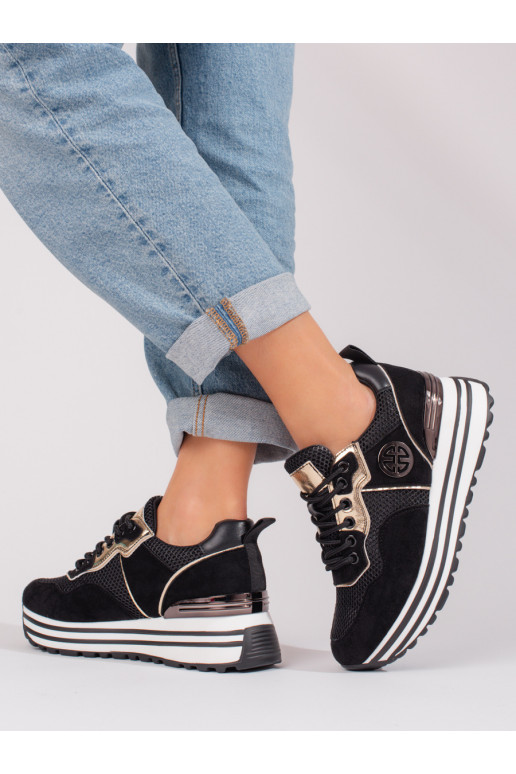 Dámske čierne šnurovacie topánky na... Dámske čierne šnurovacie topánky na...