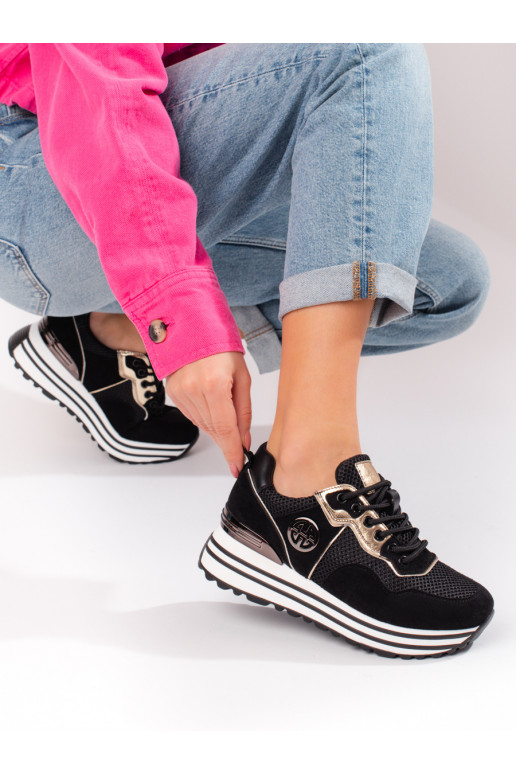 Dámske čierne šnurovacie topánky na... Dámske čierne šnurovacie topánky na...