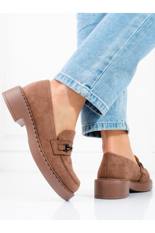 Hnedé mokasíny Potocki s platformou