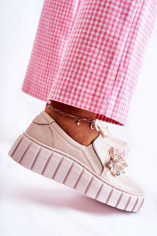 Tenisky Slip-On s ornamentami béžovej... Tenisky Slip-On s ornamentami béžovej...