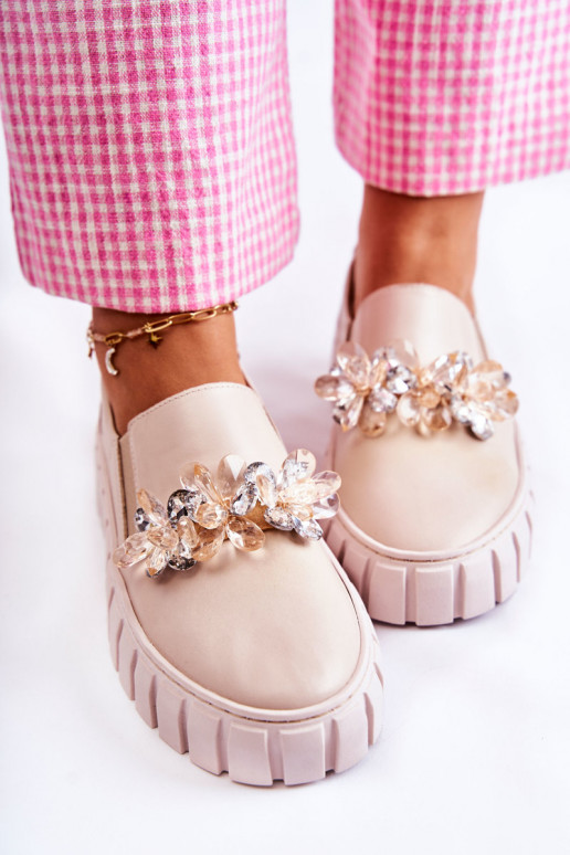 Tenisky Slip-On s ornamentami béžovej... Tenisky Slip-On s ornamentami béžovej...