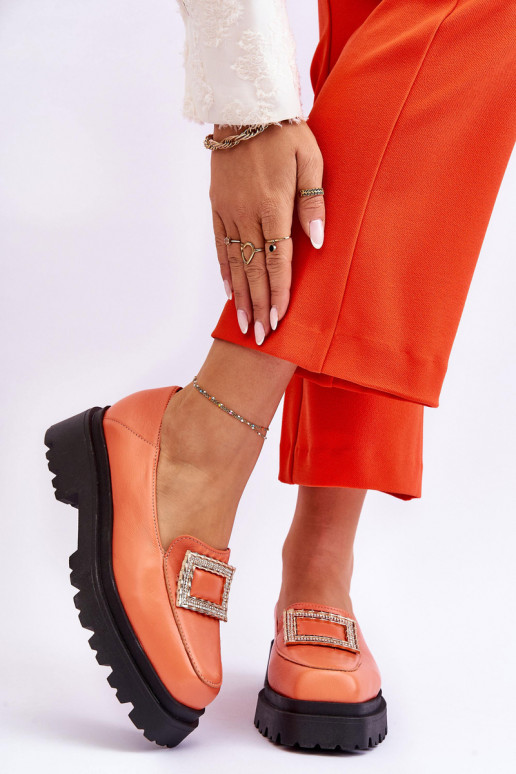 Mokasíny oranžovej farby Agathe
