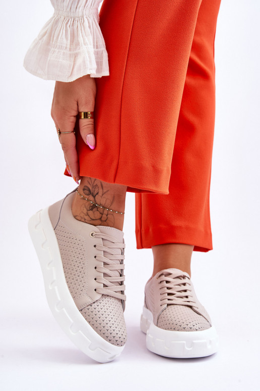 Športová obuv na platforme béžová...