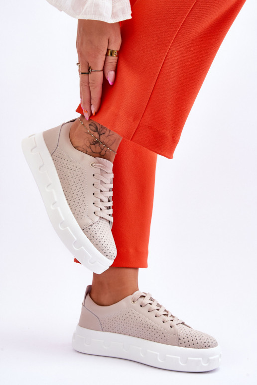 Športová obuv na platforme béžová...