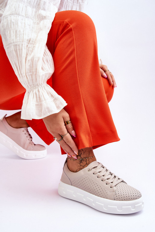 Športová obuv na platforme béžová...