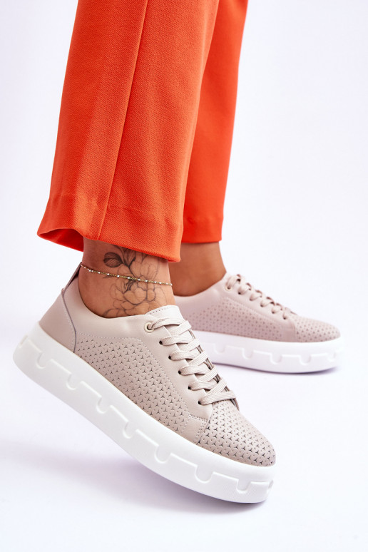 Športová obuv na platforme béžová...