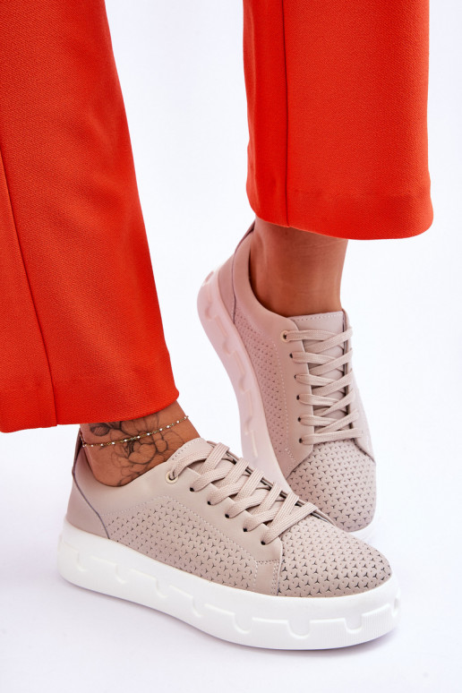 Športová obuv na platforme béžová...