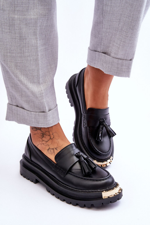 Mokasíny so strapcami v čiernej farbe... Mokasíny so strapcami v čiernej farbe...