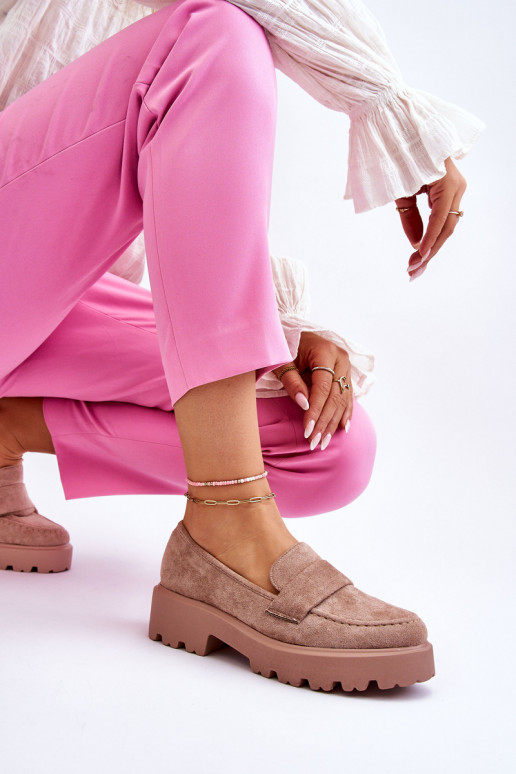 Mokasíny v béžovej semišovej farbe...