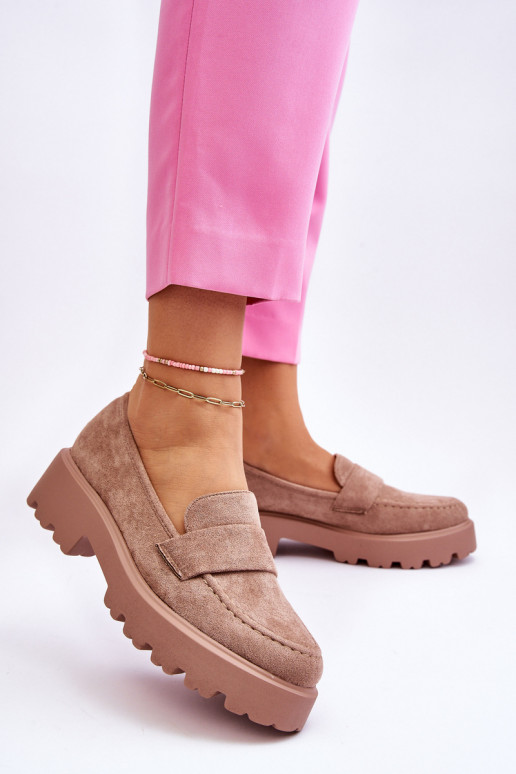 Mokasíny v béžovej semišovej farbe...