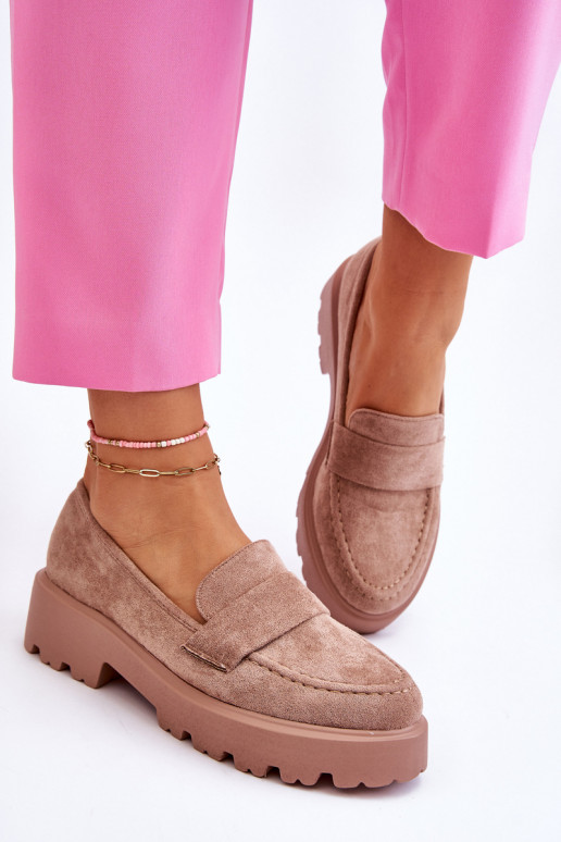 Mokasíny v béžovej semišovej farbe...