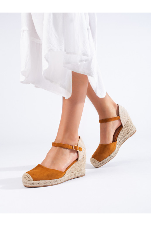 Šelovet hnedé espadrilky Šelovet hnedé espadrilky