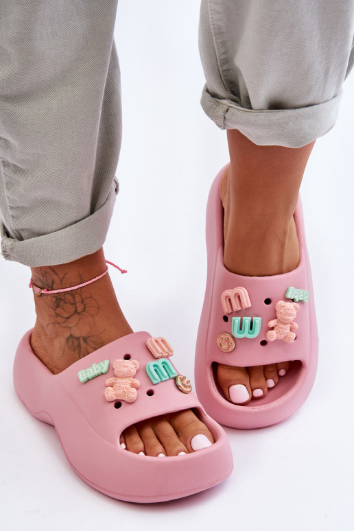 Svetloružové papuče Lorie s krásnymi...