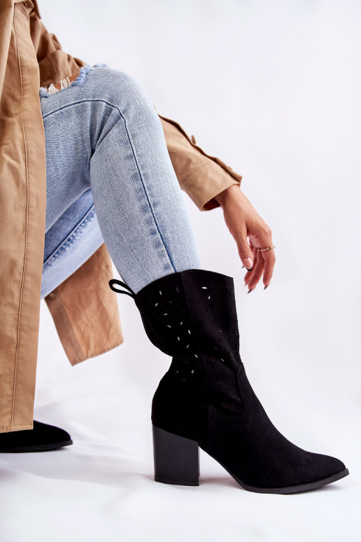 Semišové čižmy v kovbojskom štýle v...