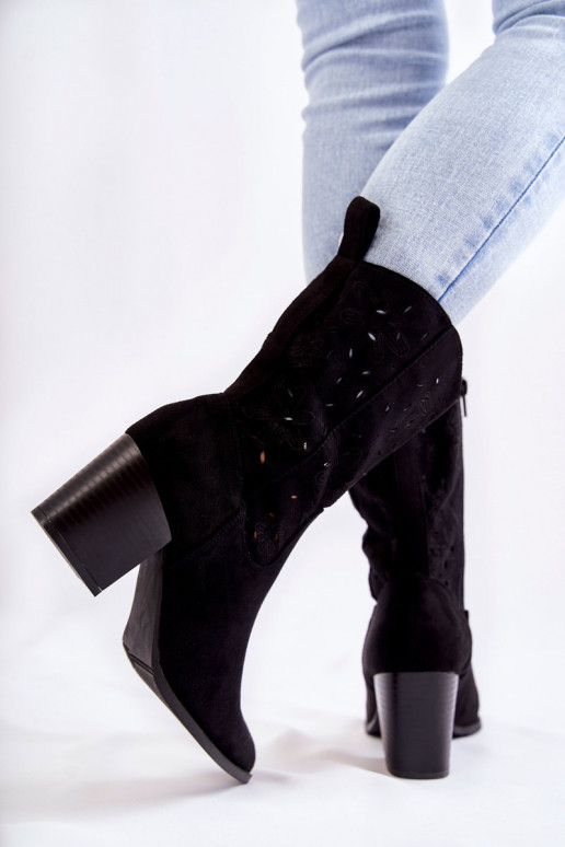 Semišové čižmy v kovbojskom štýle v...