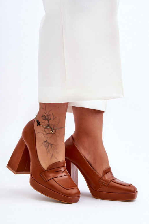 Štýlové topánky na širokom podpätku,...