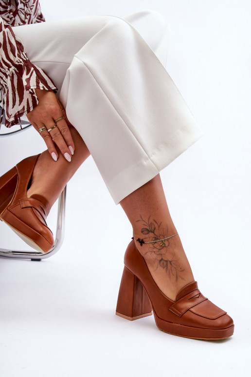 Štýlové topánky na širokom podpätku,...