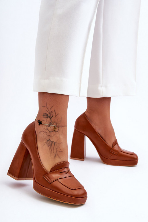 Štýlové topánky na širokom podpätku,...