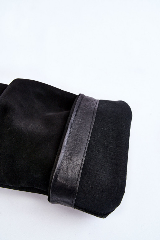 Čierne semišové vysoké čižmy nad kolená Čierne semišové vysoké čižmy nad kolená