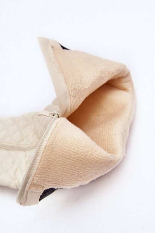 béžové prešívané dlhé čižmy Amalfri... béžové prešívané dlhé čižmy Amalfri...