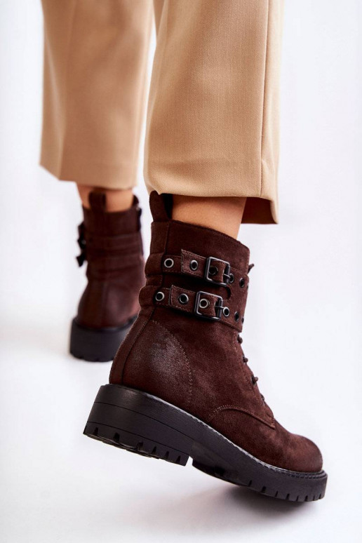 Semišové čižmy v hnedej farbe Silvor