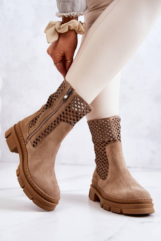 masívne čižmy Nicole hnedej farby