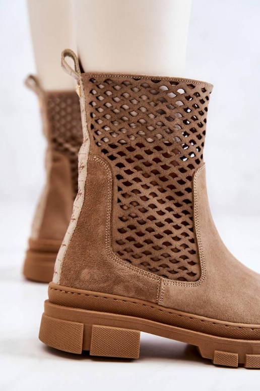 masívne čižmy Nicole hnedej farby