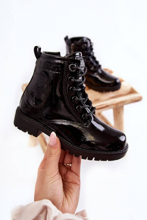 Detské vyteplené čižmy s efektom laku... Detské vyteplené čižmy s efektom laku...