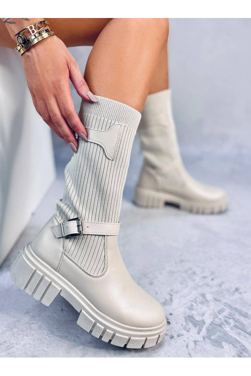 Dlhé čižmy béžovej farby RHEA BEIGE Dlhé čižmy béžovej farby RHEA BEIGE