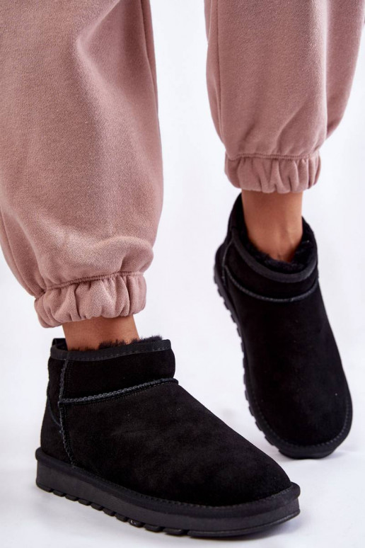 Semišové snehule Shelie v čiernej farbe Semišové snehule Shelie v čiernej farbe