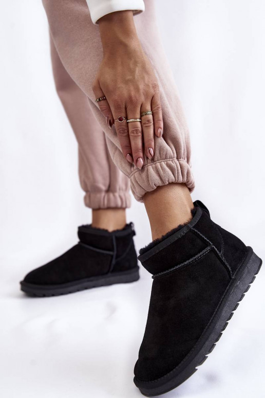 Semišové snehule Shelie v čiernej farbe Semišové snehule Shelie v čiernej farbe