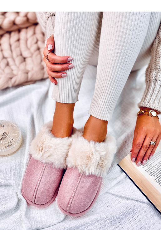 Papuče s kožušinkou ružovej farby OTTEYS Papuče s kožušinkou ružovej farby OTTEYS