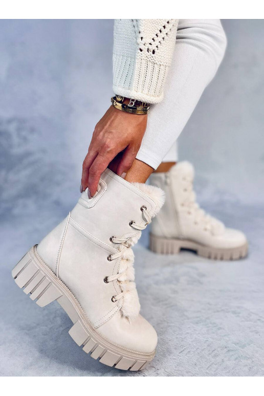 Šnurovacie čižmy MELVIN BEIGE s...