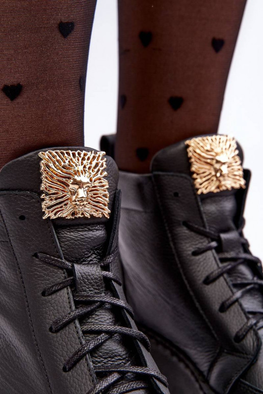 Šnurovacie členkové čižmy v čiernej... Šnurovacie členkové čižmy v čiernej...