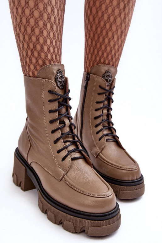 Vyhrievané čižmy v hnedej farbe Rehin