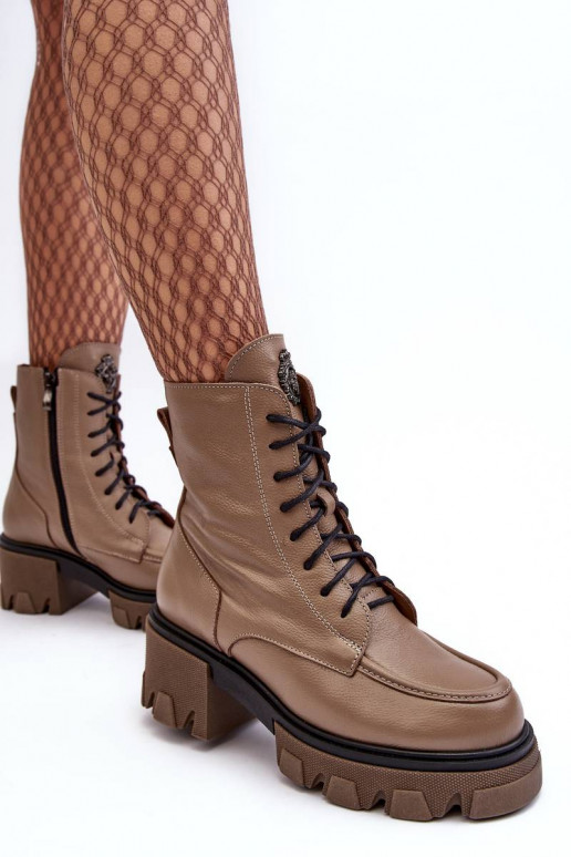 Vyhrievané čižmy v hnedej farbe Rehin