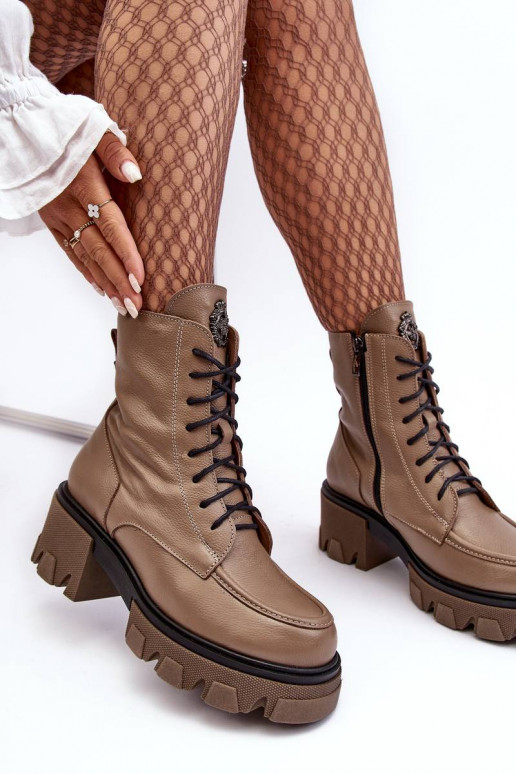 Vyhrievané čižmy v hnedej farbe Rehin