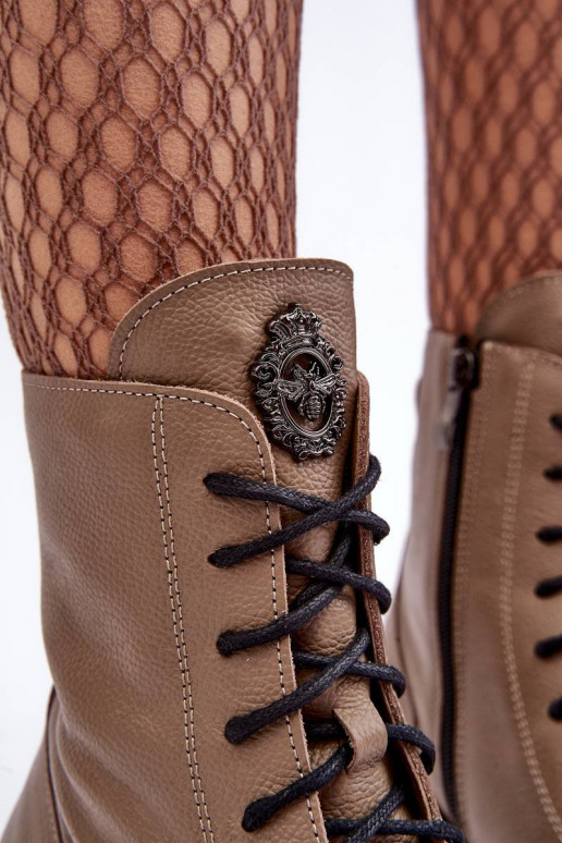 Vyhrievané čižmy v hnedej farbe Rehin