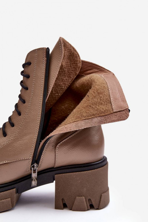 Vyhrievané čižmy v hnedej farbe Rehin