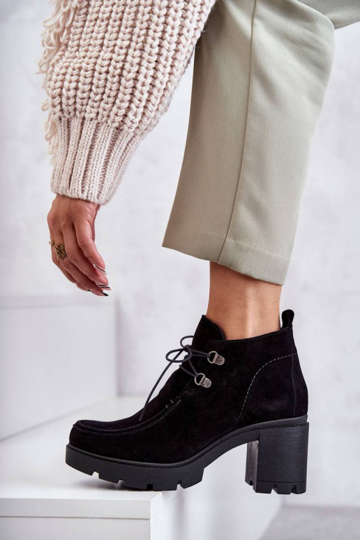 Semišové členkové čižmy na ramienka v...