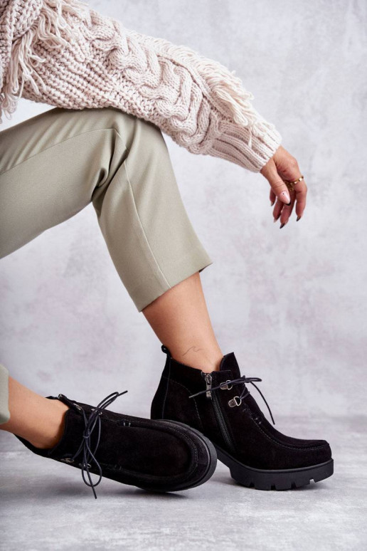 Semišové členkové čižmy na ramienka v...