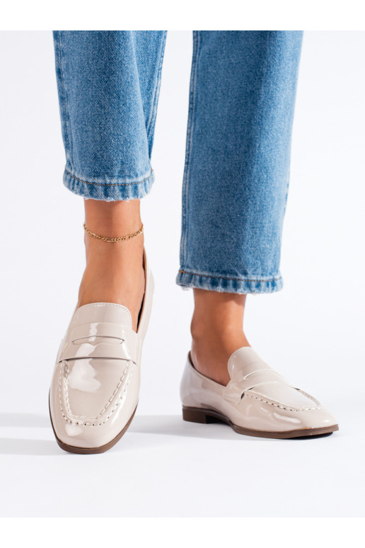 Lakované dámske mokasíny béžová Shelovet Lakované dámske mokasíny béžová Shelovet