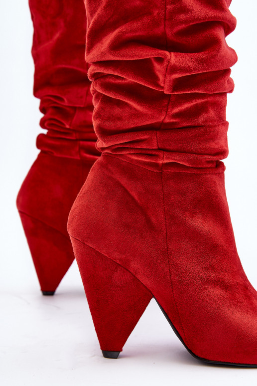 Semišové dlhé čižmy Lu Boo červenej... Semišové dlhé čižmy Lu Boo červenej...