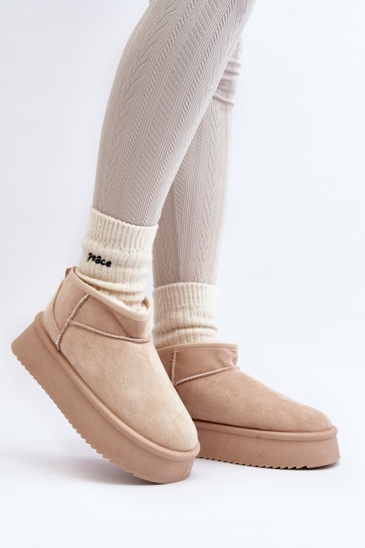 Snehule s masívnou podrážkou béžovej... Snehule s masívnou podrážkou béžovej...